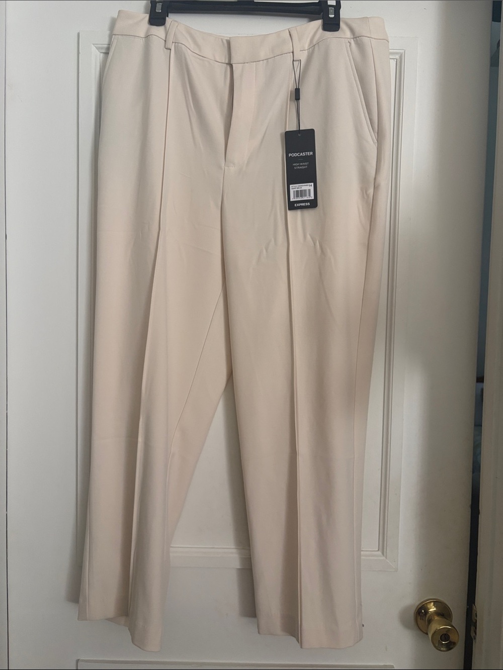 Express Cream High-Rise Tailored Trousers
